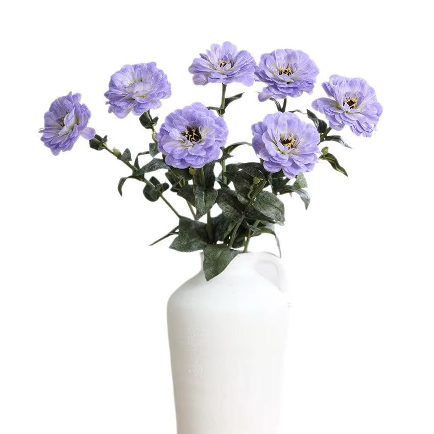 Artificial Zinnia Flower Stem Touch Sendetive Faux Floral For Home Vase  Wedding And Event Table  Centerpiece Decoration