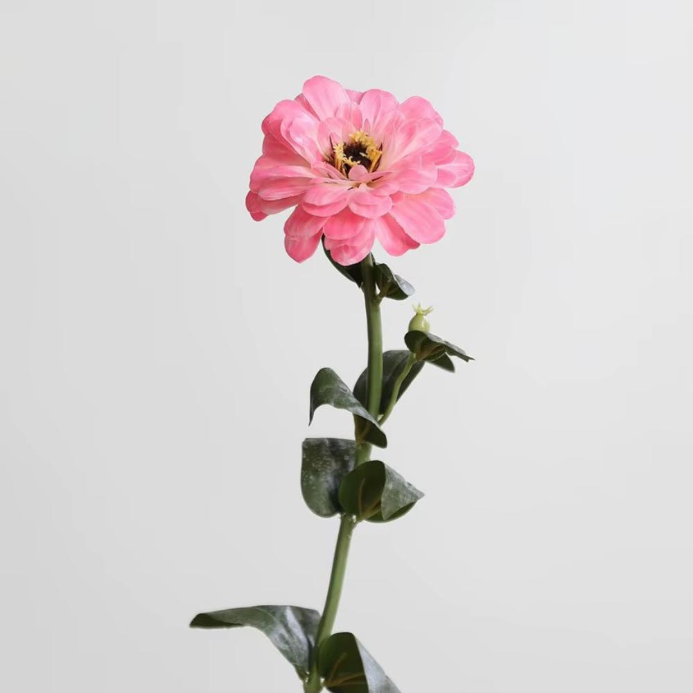 Artificial Zinnia Flower Stem Touch Sendetive Faux Floral For Home Vase  Wedding And Event Table  Centerpiece Decoration
