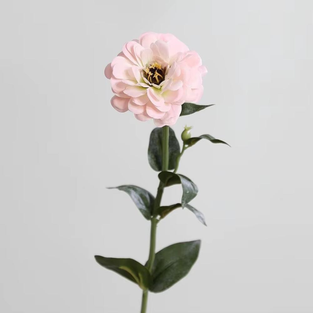 Artificial Zinnia Flower Stem Touch Sendetive Faux Floral For Home Vase  Wedding And Event Table  Centerpiece Decoration