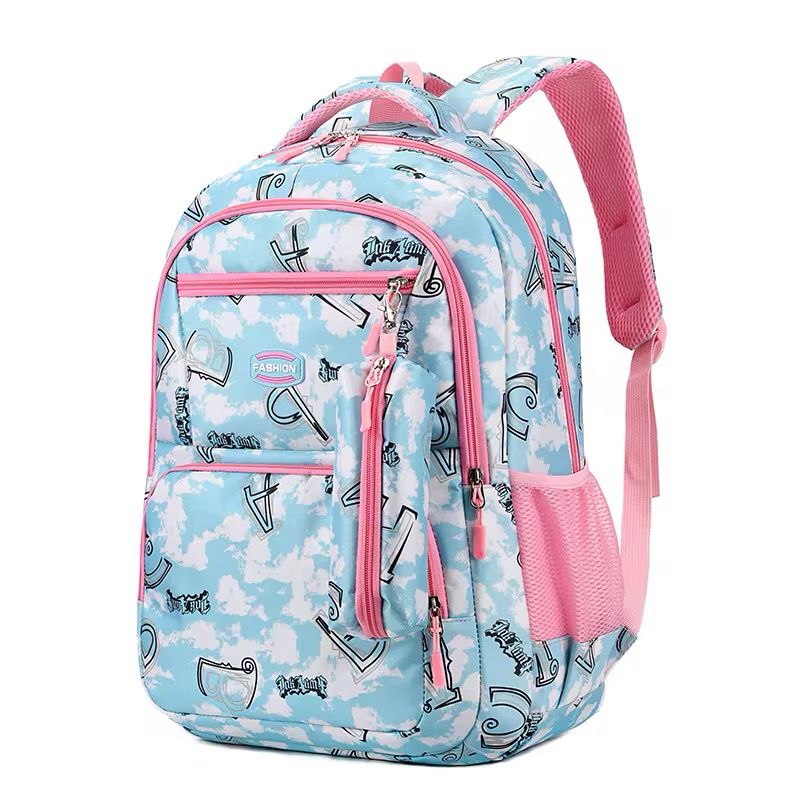 Student back pack oxford water proof back pack Graffiti printed high school bag 17 inch 20-36 litre capacity