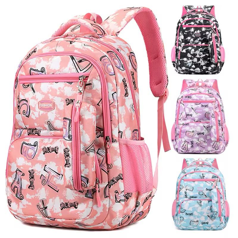 Student back pack oxford water proof back pack Graffiti printed high school bag 17 inch 20-36 litre capacity