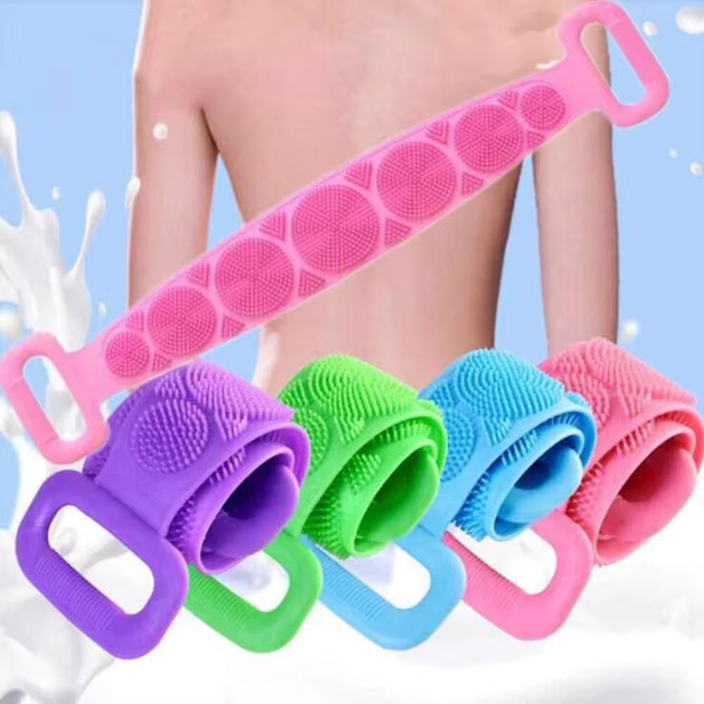 Silicone shower brush scrubber Soft silicone scalp messengerdouble sided body brush foam skin clean tool