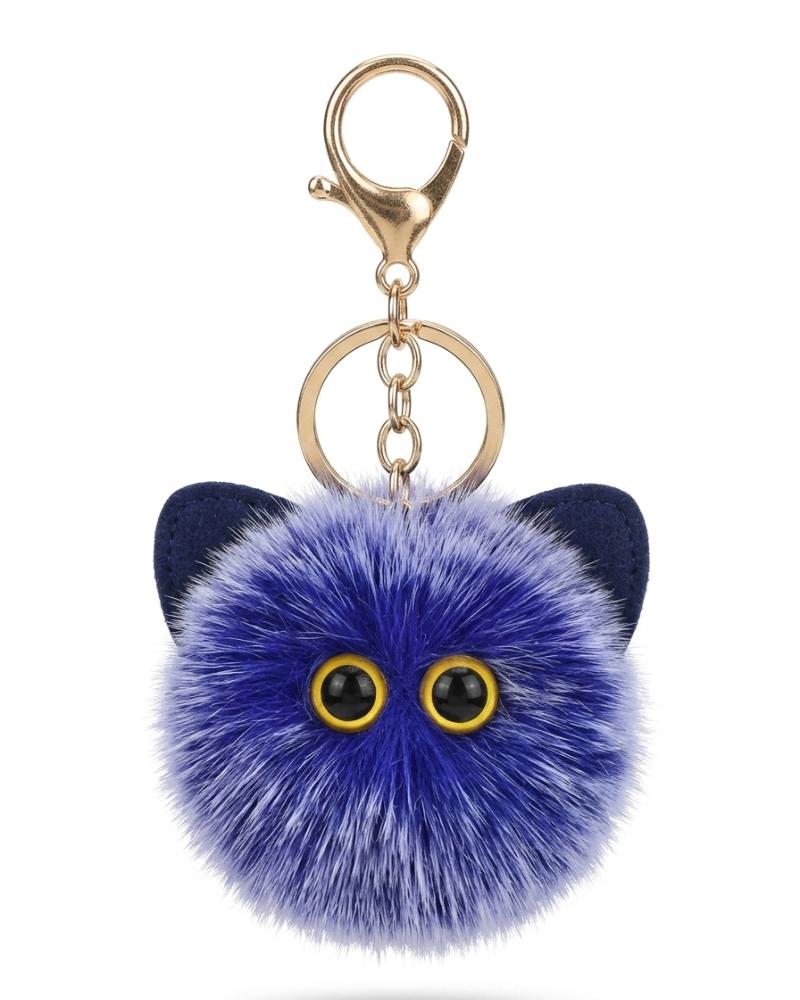 Cute  Cat Ball Plush Key Chain Shy kity doll cartoon Pendant Key rings  Adult Car Back pack Key ring