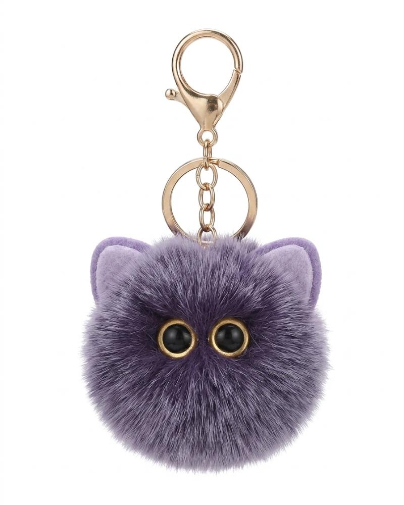 Cute  Cat Ball Plush Key Chain Shy kity doll cartoon Pendant Key rings  Adult Car Back pack Key ring