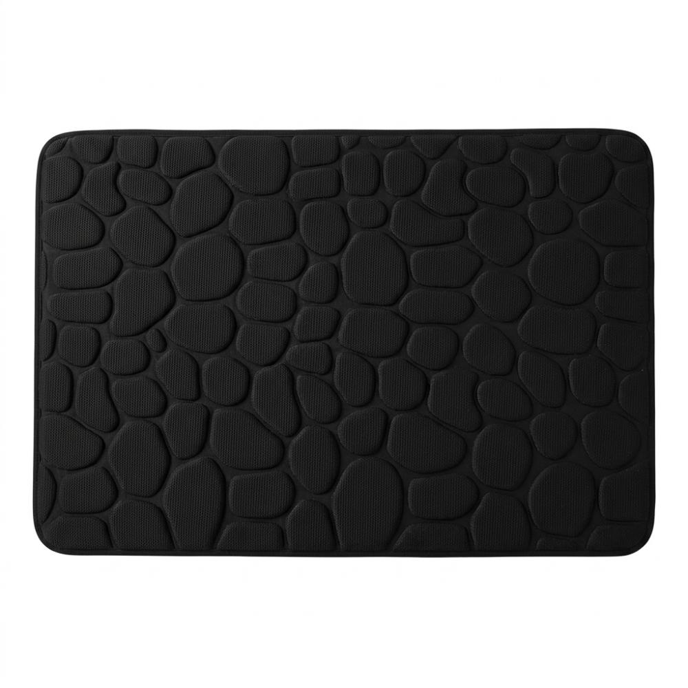 Memory Foam Embossed Velvet Bathroom Living Room Non Slip Cobblestone  Floor Mat Home furnishing color