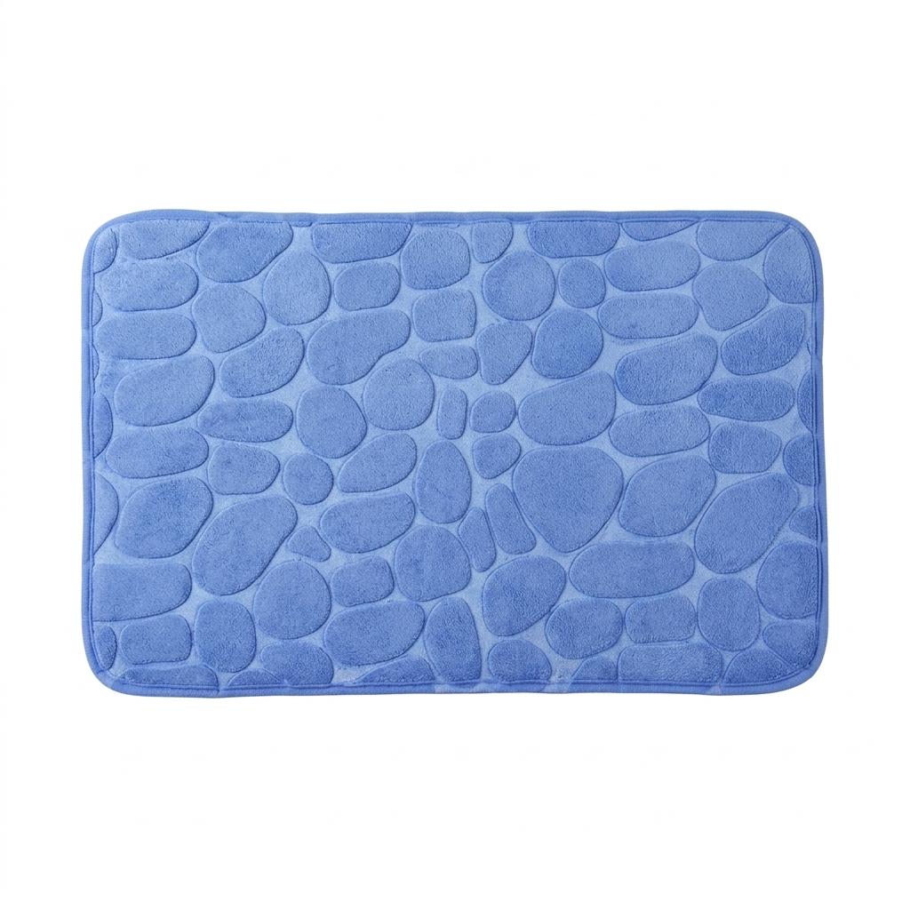 Memory Foam Embossed Velvet Bathroom Living Room Non Slip Cobblestone  Floor Mat Home furnishing color