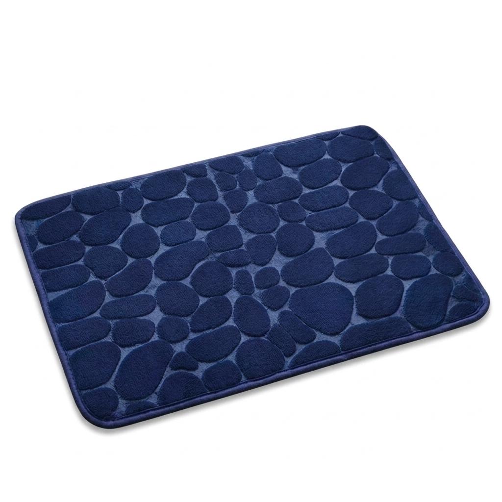 Memory Foam Embossed Velvet Bathroom Living Room Non Slip Cobblestone  Floor Mat Home furnishing color