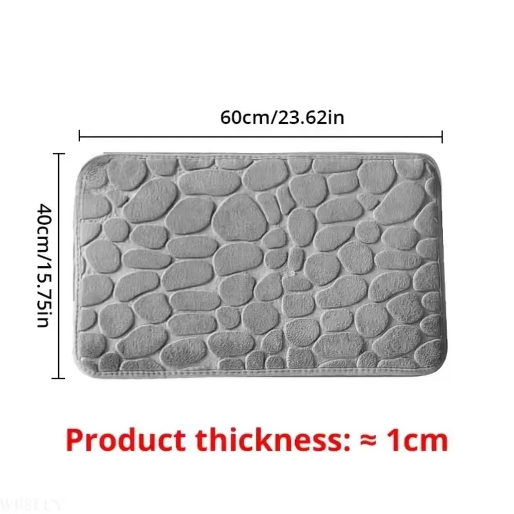 Memory Foam Embossed Velvet Bathroom Living Room Non Slip Cobblestone  Floor Mat Home furnishing color