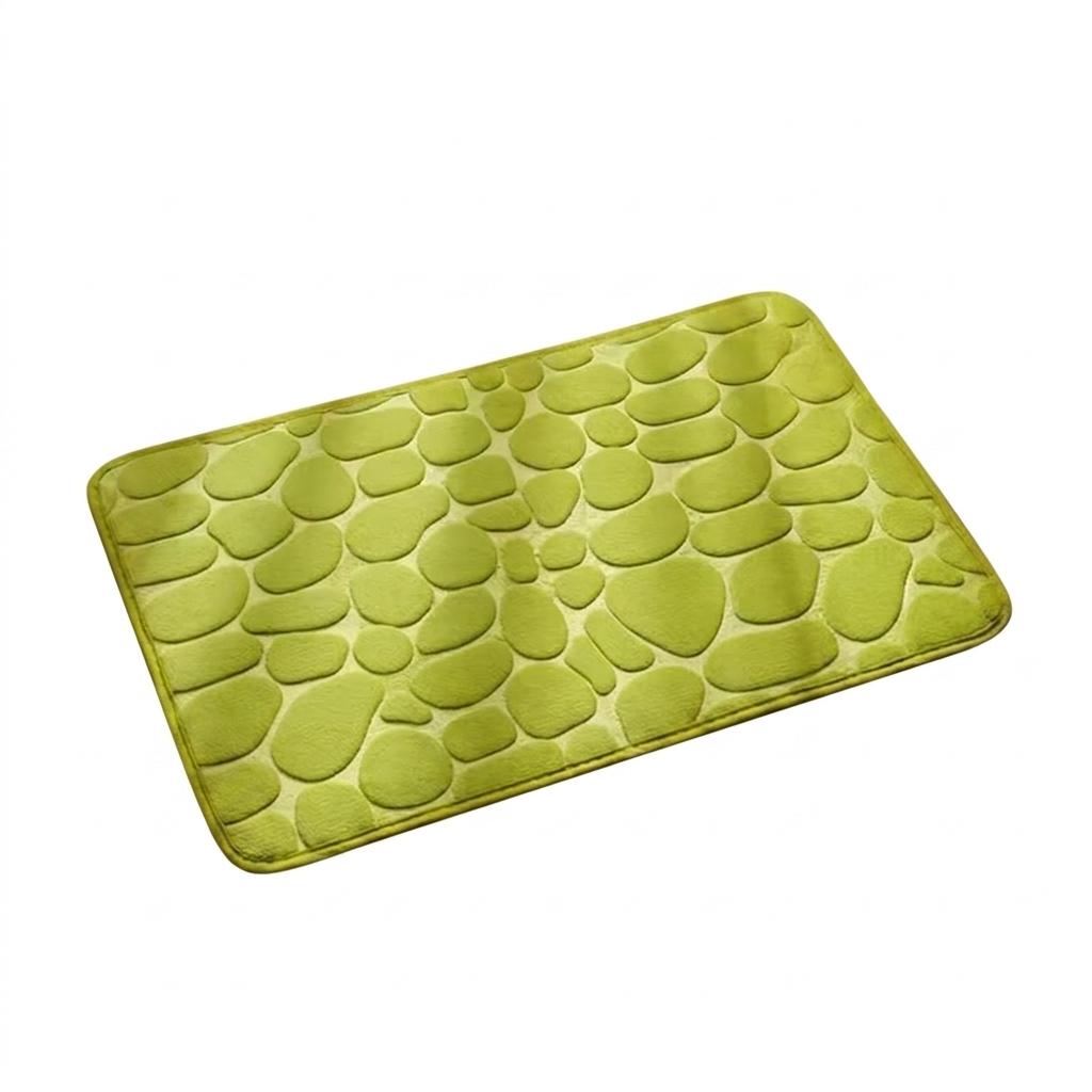 Memory Foam Embossed Velvet Bathroom Living Room Non Slip Cobblestone  Floor Mat Home furnishing color