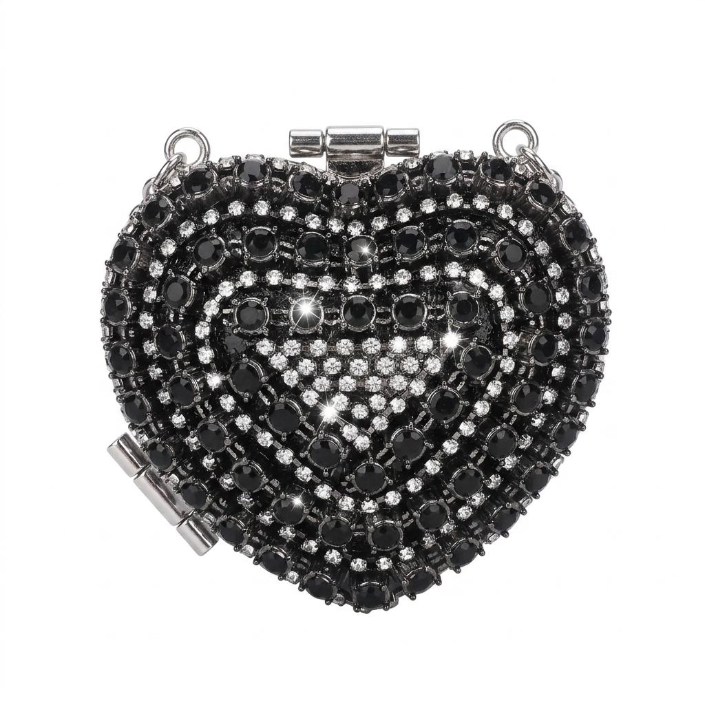 Fashion Rhinestone mini Bag Heart Shape Party Evening Bag Wedding Bag