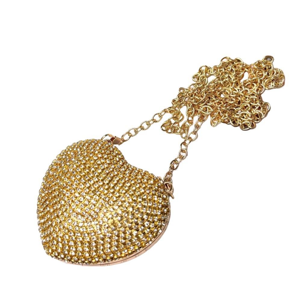 Fashion Rhinestone mini Bag Heart Shape Party Evening Bag Wedding Bag