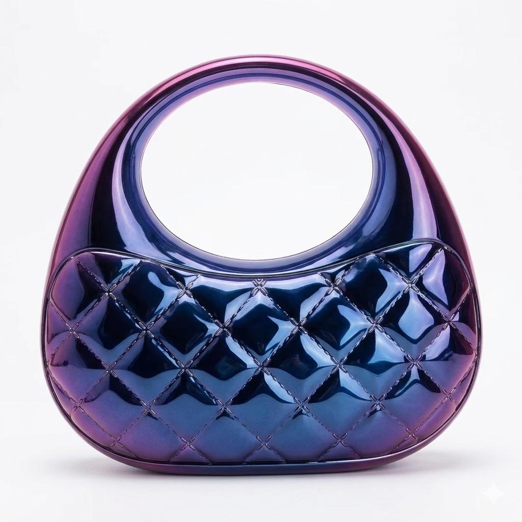 Luxury Acrylic Evening Clutch Handbag Half Moon Bag