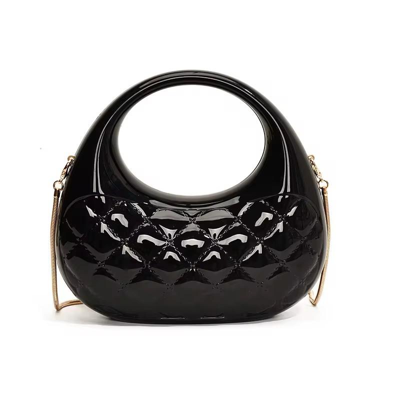 Luxury Acrylic Evening Clutch Handbag Half Moon Bag