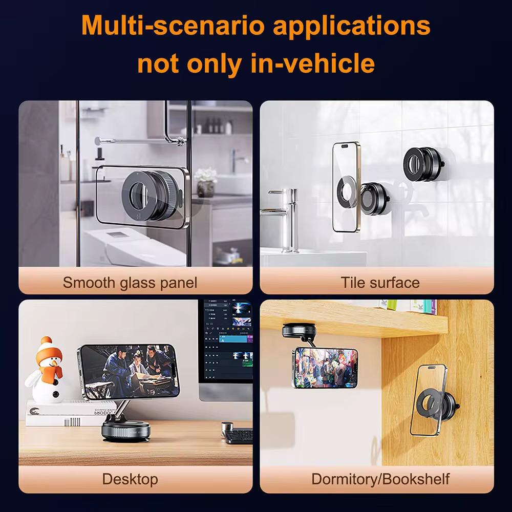 Universal Magnetic Vacuum Suction Phone holder with  360 degree rotation super strong car phone holder