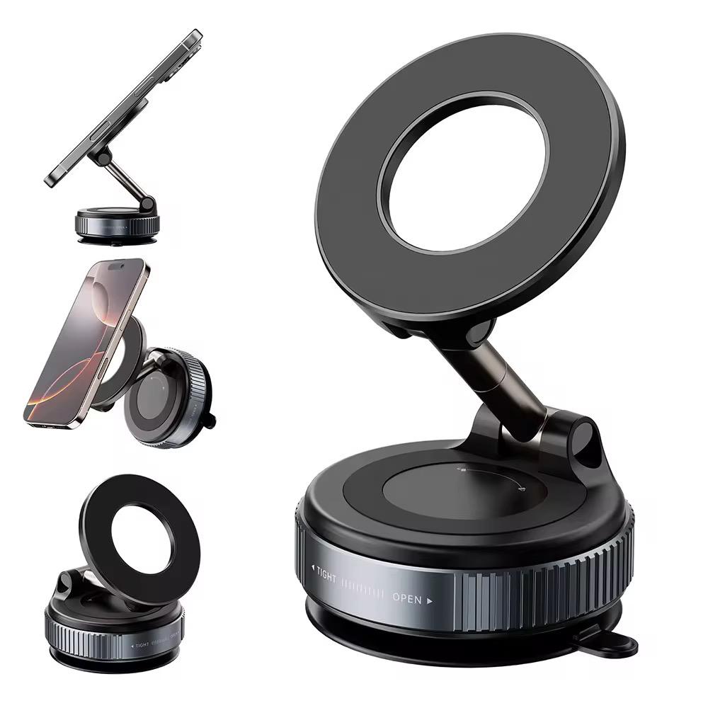 Universal Magnetic Vacuum Suction Phone holder with  360 degree rotation super strong car phone holder