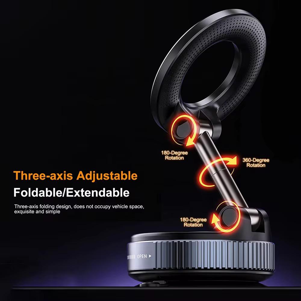 Universal Magnetic Vacuum Suction Phone holder with  360 degree rotation super strong car phone holder