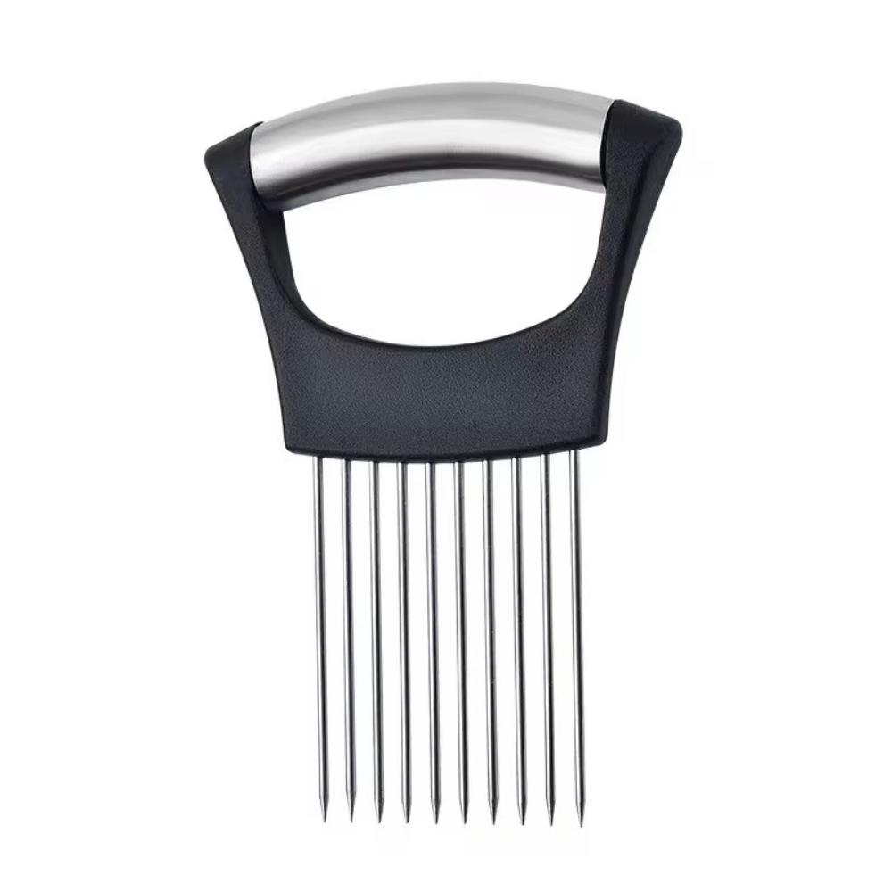 Stainless steel Onion fork steak &Potatato cutter Fruit, vegetable chopper tool with plastic holder for cooking