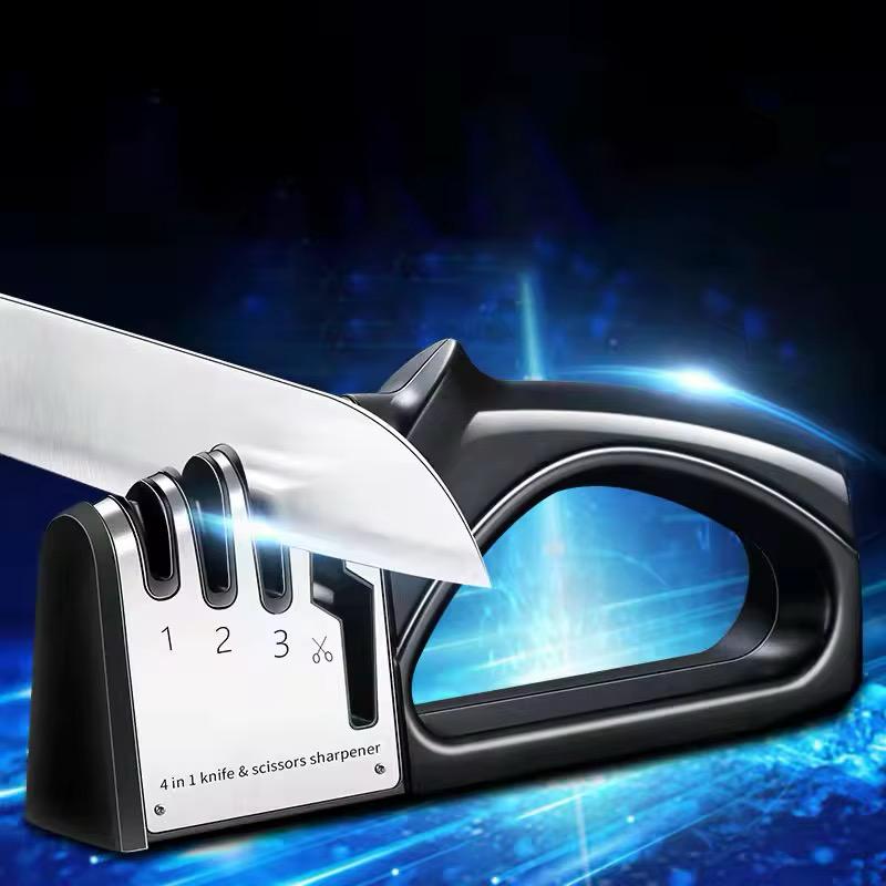 Portable four in One Sharpener Kitchen Accessories Knife Scissors Stainless steel Tools