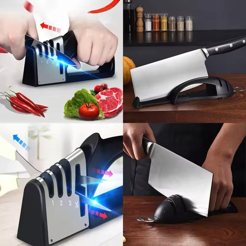 Portable four in One Sharpener Kitchen Accessories Knife Scissors Stainless steel Tools
