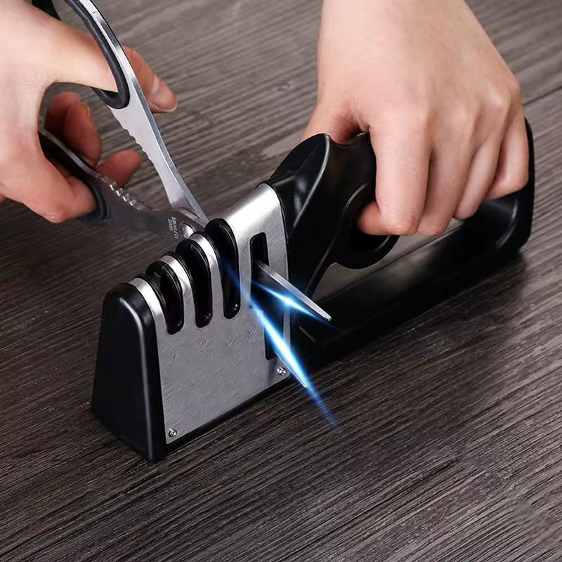 Portable four in One Sharpener Kitchen Accessories Knife Scissors Stainless steel Tools
