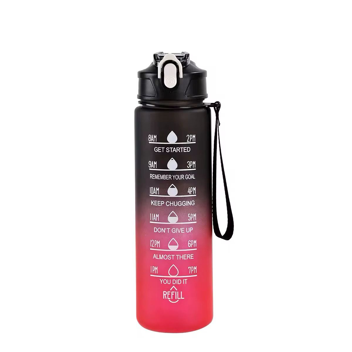 Water bottle Active life style  portable plastic cup 750ml Bouncing straw bottle Motivational GYM sports Travels
